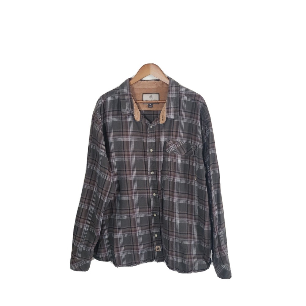 Legendary Whitetails Brown Plaid Flannel Shirt 3XL Hunting outdoors       Bin 13